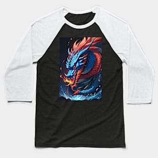 Red and blue Chinese dragon Baseball T-Shirt